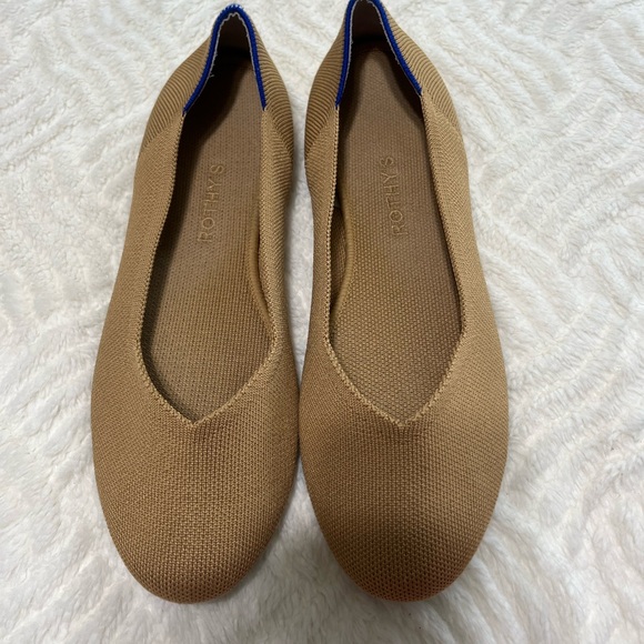 Rothy’s Round Toe Flats Camel Tan Knit Tortoise Sole Women’s Size 11.5 EUC - Picture 2 of 10